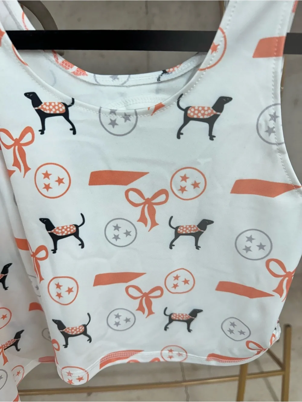 Tennesse print Two-Piece Tank & Skort Set with Tennessee Orange Bow & Smokey